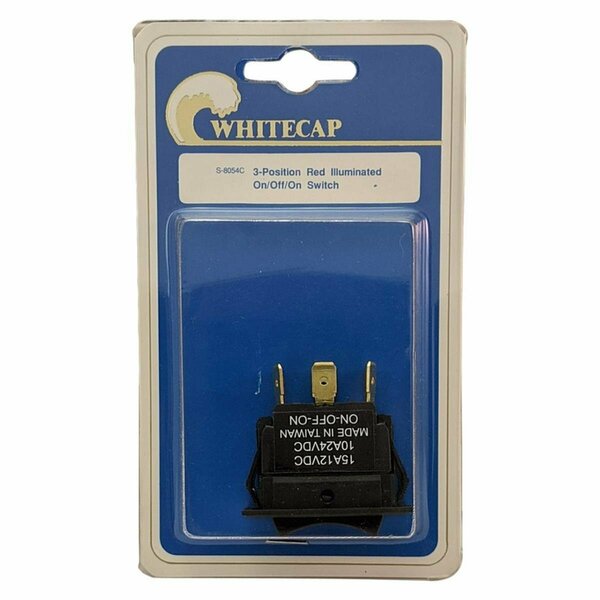 Luces S8054C On-Off-On Illuminated 3 Position Rocker Switch, Red LU3563505